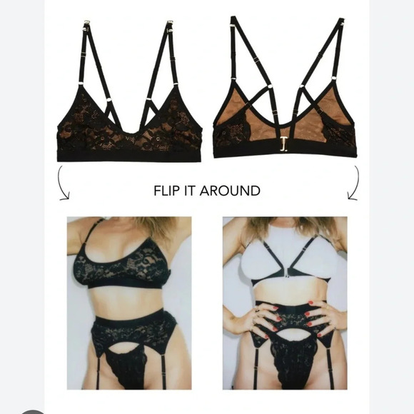 Revolve Free People We Are Hah Black Guard Her Lace Bra Large - Picture 5 of 7